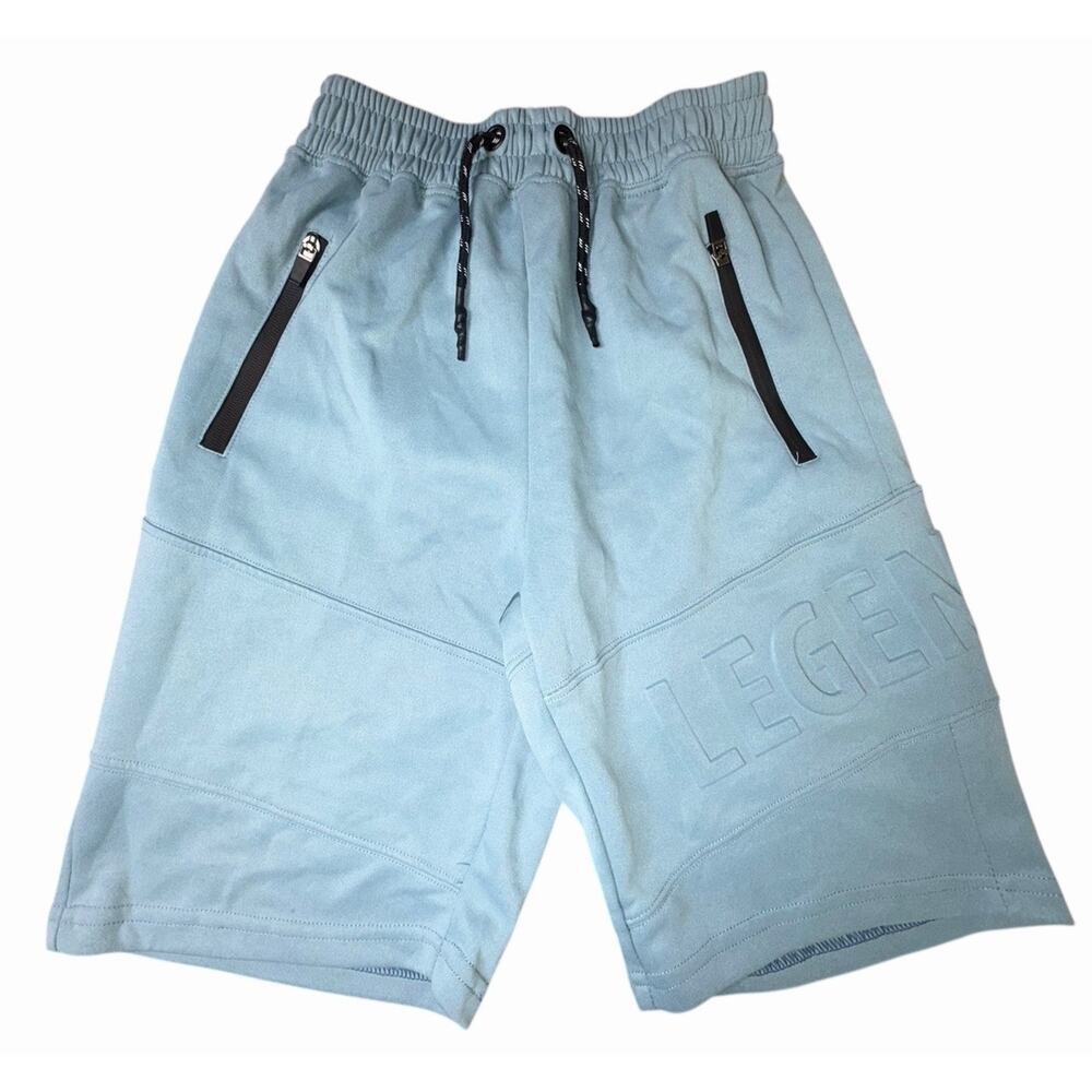 ENCRYPTED Legend Jogger Shorts Youth L‎ Blue Zipper Pockets Athletic Lounge